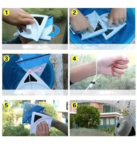 Limpiador de Vidrios Magnético Triangular