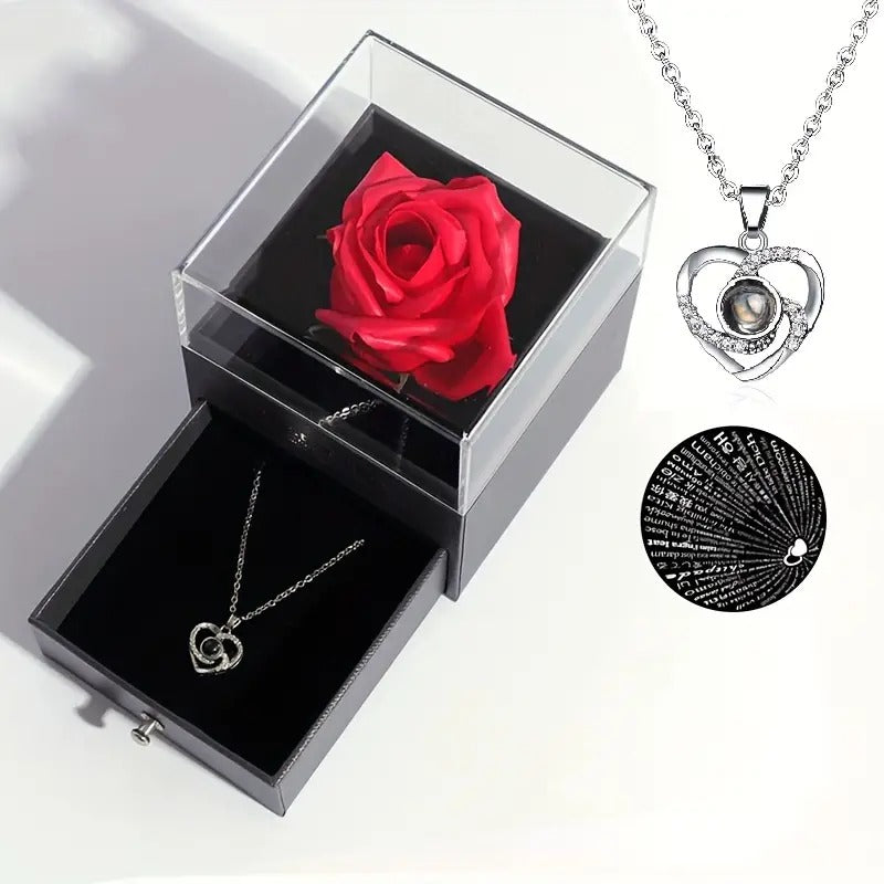 COFRE DE ROSA ETERNA CON COLLAR